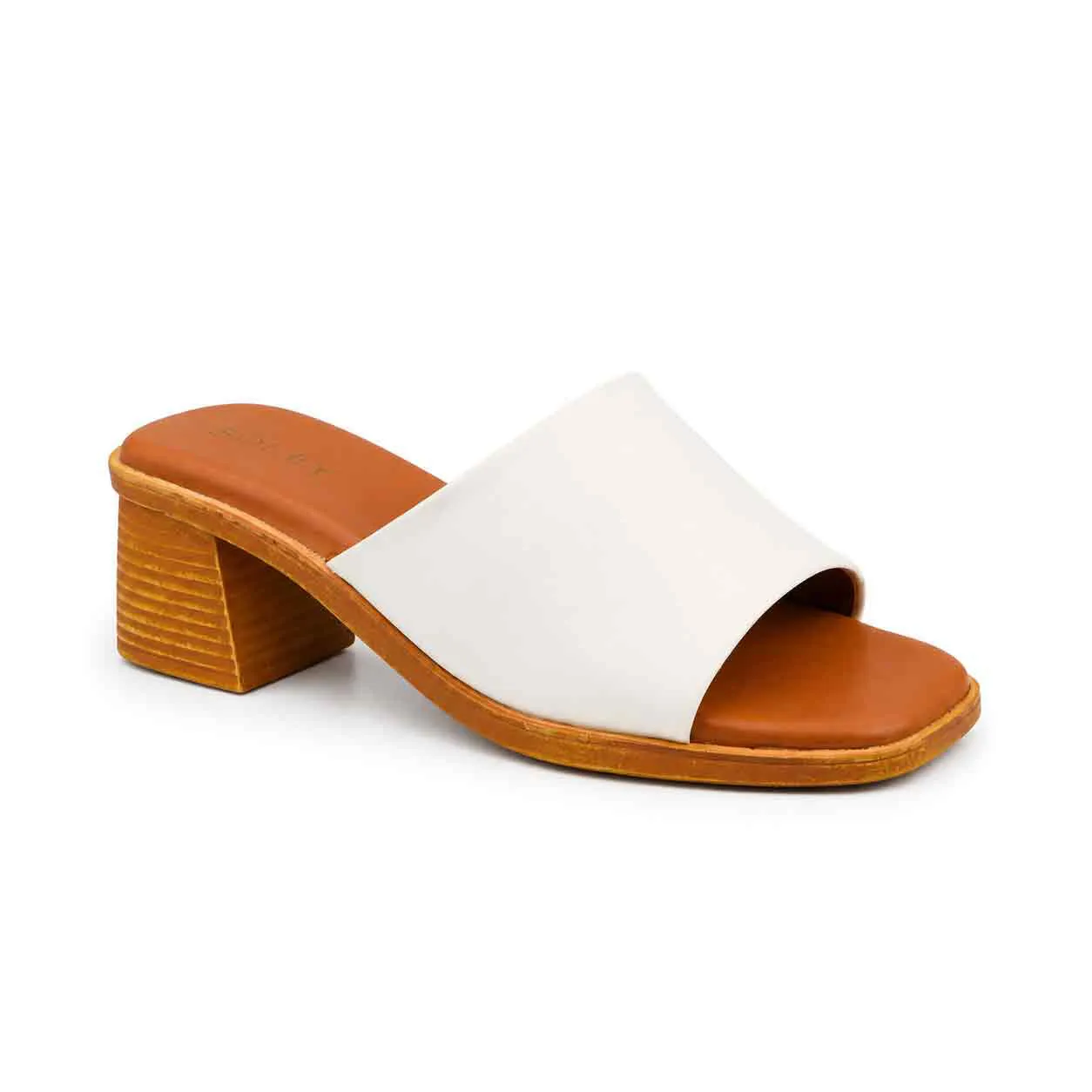 Sandale a demi talon pour femme 500-25 blanc
